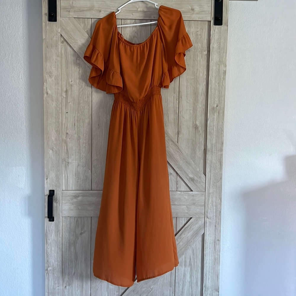 Sugar lips burnt orange jumpsuit size medium